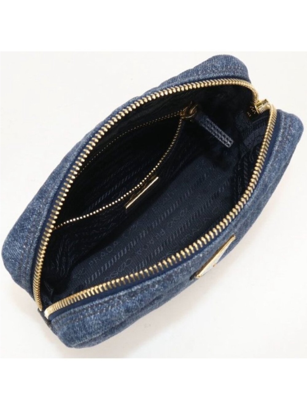 Prada Denim Triangle Pouch - Picture 3 of 9
